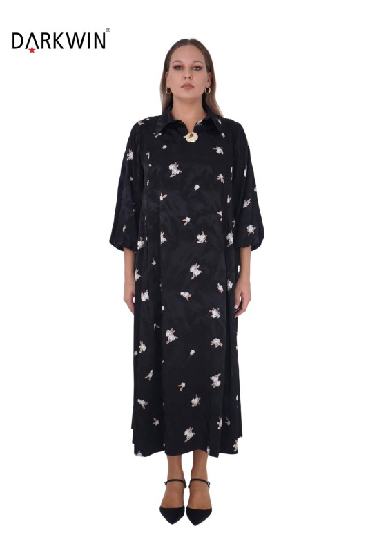DARKWIN - B3826 DARKWIN ELBİSE SIYAH