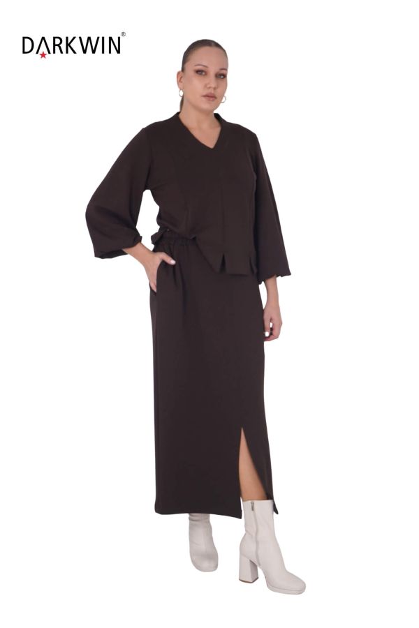 B3834 DARKWIN BLUZ-ETEK KAHVE - 3