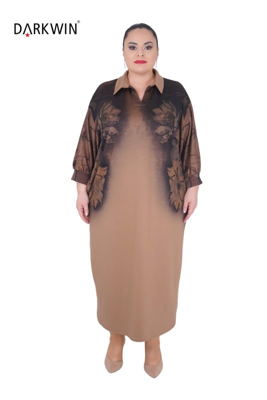 DARKWIN - B3848 DARKWIN ELBİSE TABA DARKWIN - B3848 DARKWIN ELBİSE TABA