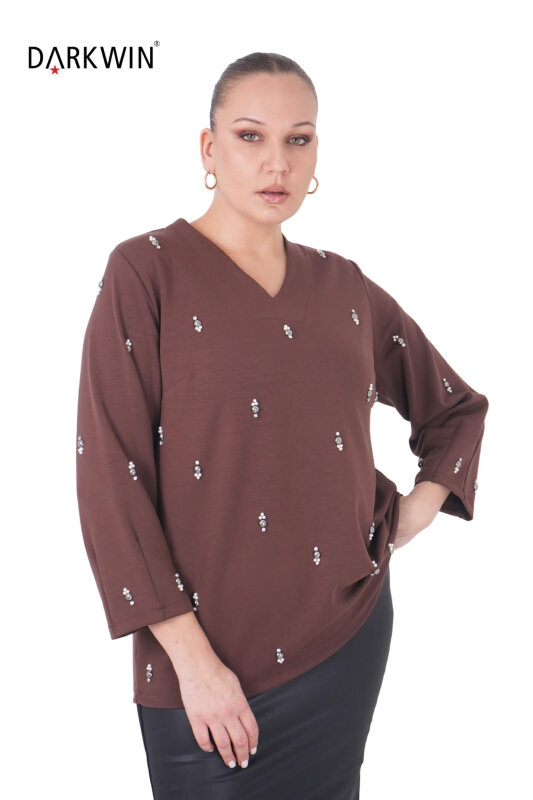 B3851 DARKWIN BLUZ ACIK KAHVE - 4