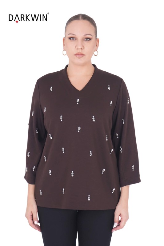 B3851 DARKWIN BLUZ KAHVE - DARKWIN