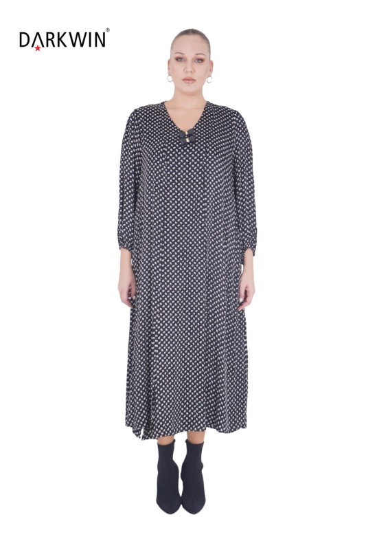 B3858 DARKWIN ELBİSE SIYAH - Thumbnail