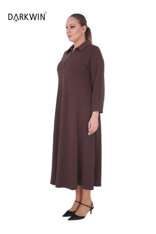 DARKWIN - B3863 DARKWIN ELBİSE KAHVE (1) DARKWIN - B3863 DARKWIN ELBİSE KAHVE (1)