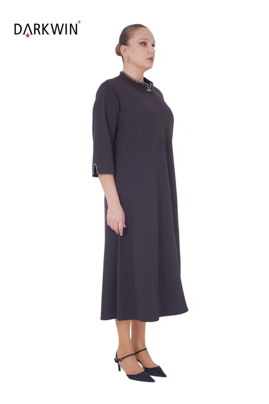 B3867 DARKWIN ELBİSE KAHVE - Thumbnail