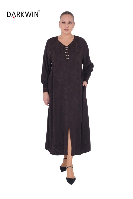 B3869 DARKWIN ELBİSE K.KAHVE - Thumbnail