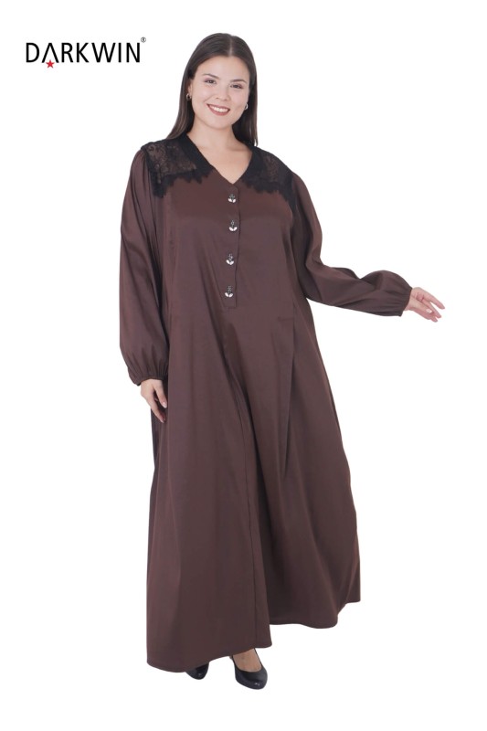 B3871 DARKWIN ELBİSE KAHVE - Thumbnail