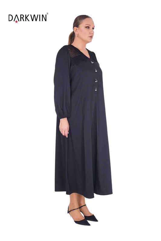 B3871 DARKWIN ELBİSE SIYAH - Thumbnail