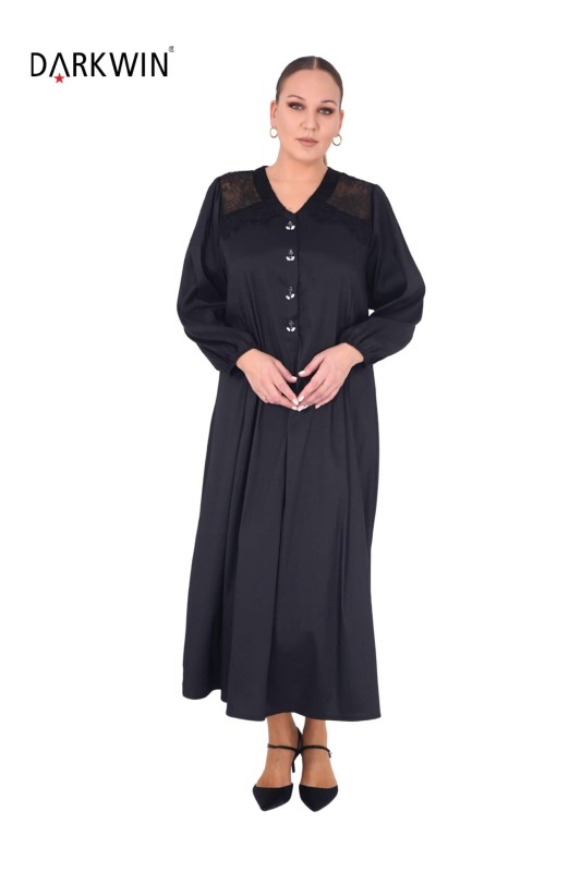 B3871 DARKWIN ELBİSE SIYAH - Thumbnail