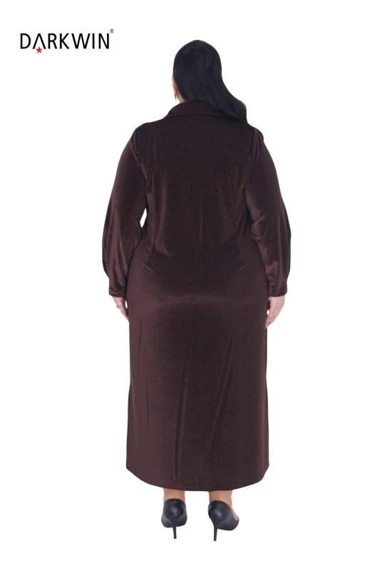 B3881 DARKWIN ELBİSE KAHVE - Thumbnail