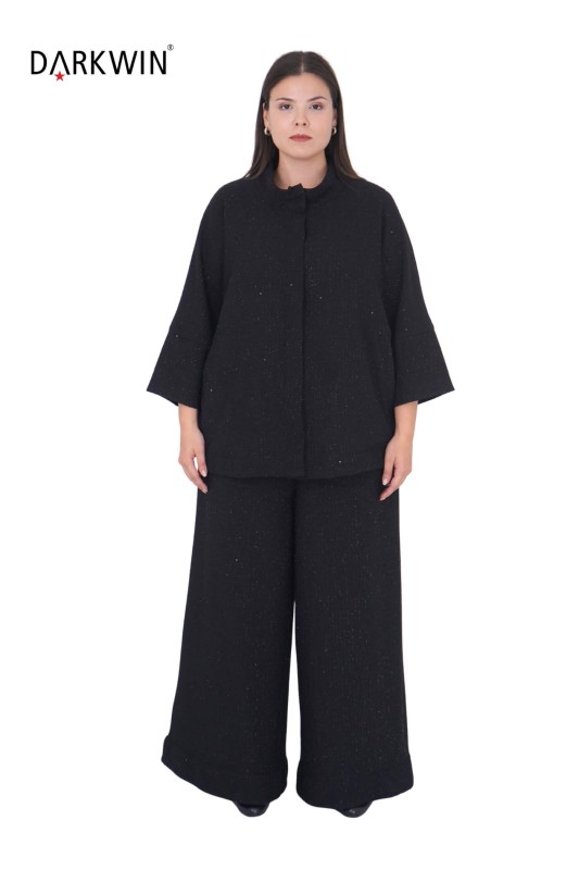 Darkwin - B3883 DARKWIN BLUZ-PANTOLON SIYAH