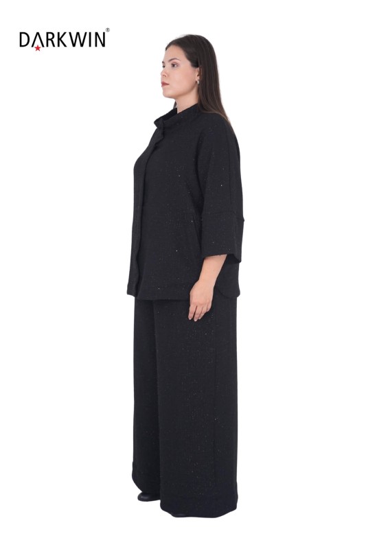 Darkwin - B3883 DARKWIN BLUZ-PANTOLON SIYAH (1)