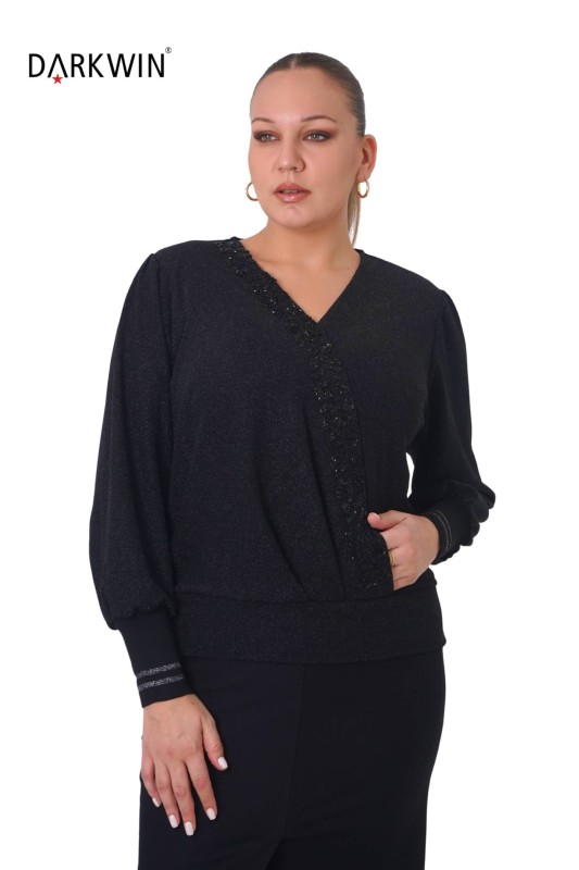 B3885 DARKWIN BLUZ SIYAH - Thumbnail