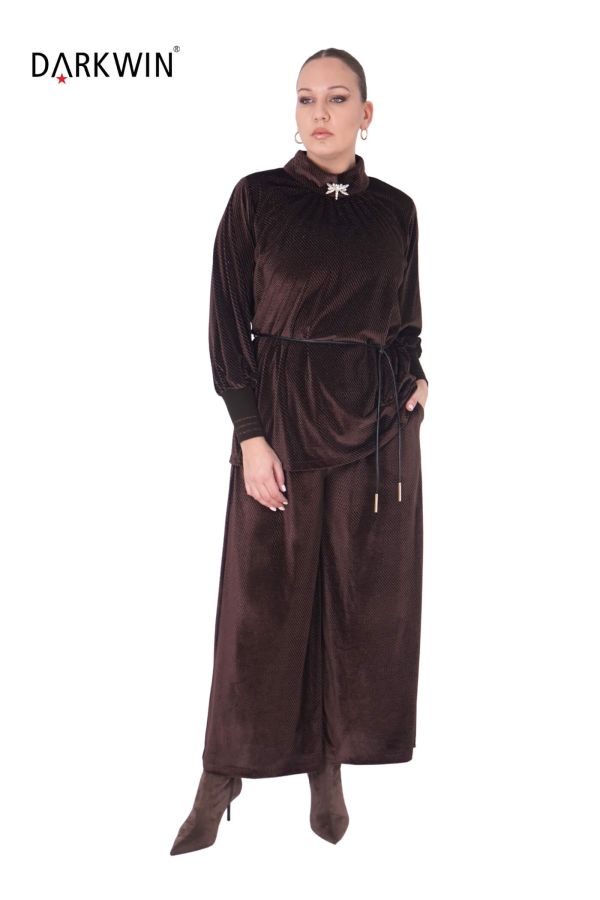 B3886 DARKWIN BLUZ-PANTOLON KAHVE - 4