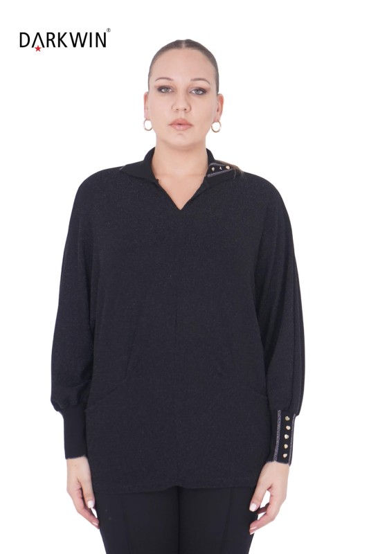 DARKWIN - B3888 DARKWIN BLUZ SIYAH
