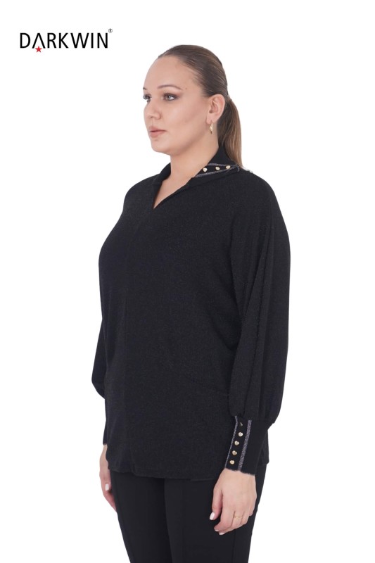 DARKWIN - B3888 DARKWIN BLUZ SIYAH (1)