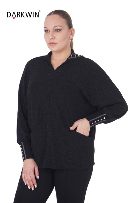 B3888 DARKWIN BLUZ SIYAH - Thumbnail