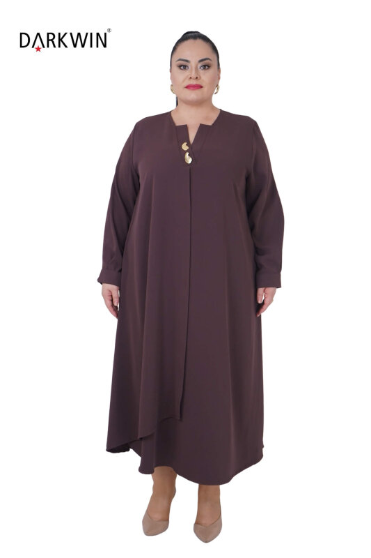 B3893 DARKWIN ELBİSE ACIK KAHVE - DARKWIN