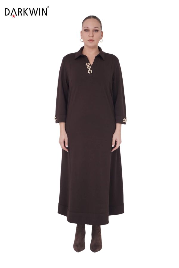 B3895 DARKWIN ELBİSE KAHVE - 1