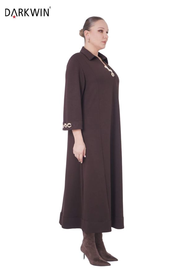 B3895 DARKWIN ELBİSE KAHVE - 2