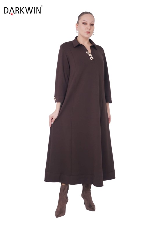 B3895 DARKWIN ELBİSE KAHVE - 3