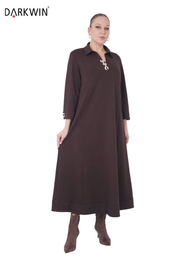 B3895 DARKWIN ELBİSE KAHVE - 3