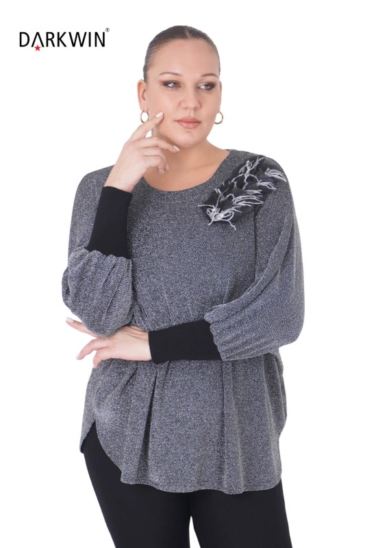 B3896 DARKWIN BLUZ GUMUS - Thumbnail