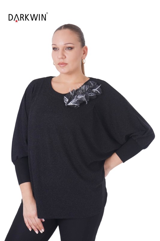 Darkwin - B3896 DARKWIN BLUZ SIYAH (1)