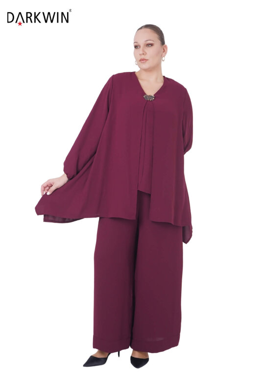 B3902 DARKWIN BLUZ-PANTOLON BORDO - 4