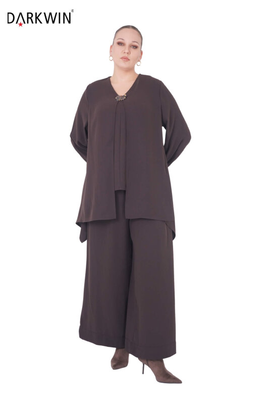 B3902 DARKWIN BLUZ-PANTOLON KAHVE - 3