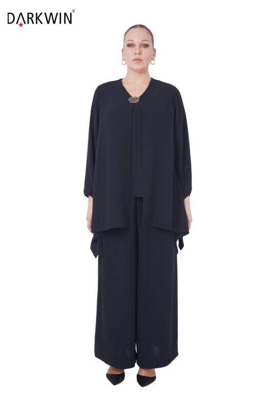 B3902 DARKWIN BLUZ-PANTOLON SIYAH - DARKWIN