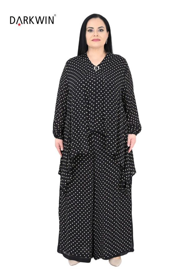 B3909 DARKWIN BLUZ-ETEK SIYAH-EKRU - 1