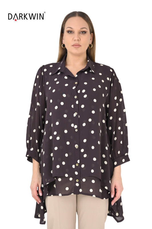 B3924 DARKWIN GÖMLEK KAHVE-BEYAZ - DARKWIN