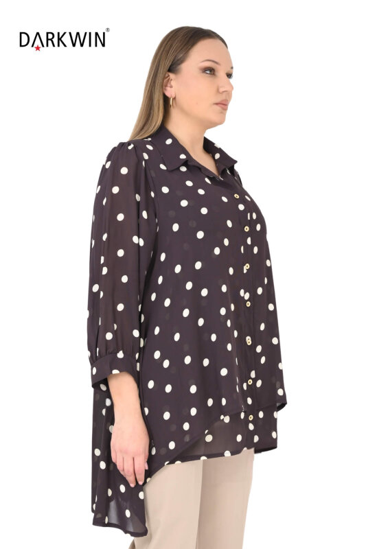 B3924 DARKWIN GÖMLEK KAHVE-BEYAZ - DARKWIN (1)