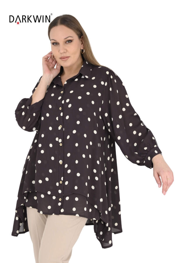 B3924 DARKWIN GÖMLEK KAHVE-BEYAZ - 4