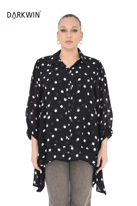 B3924 DARKWIN GÖMLEK SIYAH-BEYAZ - DARKWIN