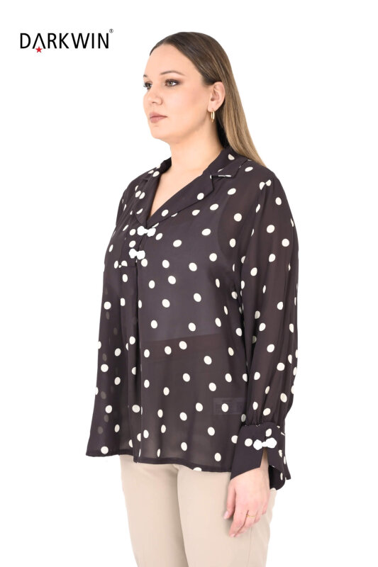B3927 DARKWIN BLUZ KAHVE-EKRU - DARKWIN (1)
