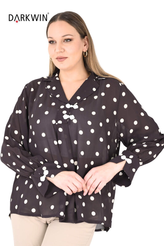 B3927 DARKWIN BLUZ KAHVE-EKRU - 4