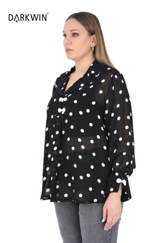 B3927 DARKWIN BLUZ SIYAH-EKRU - DARKWIN (1)