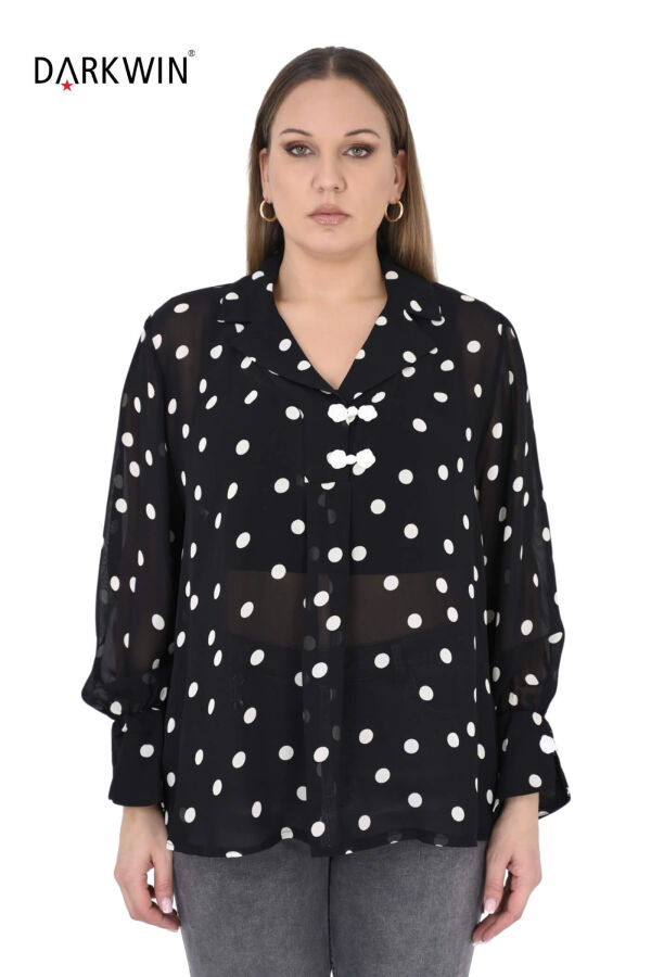 B3927 DARKWIN BLUZ SIYAH-EKRU - 1