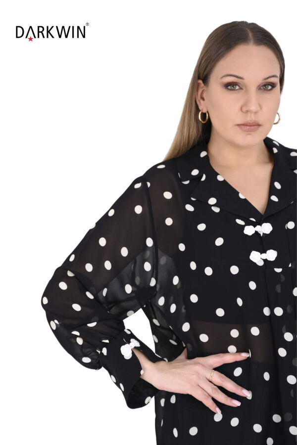 B3927 DARKWIN BLUZ SIYAH-EKRU - 4