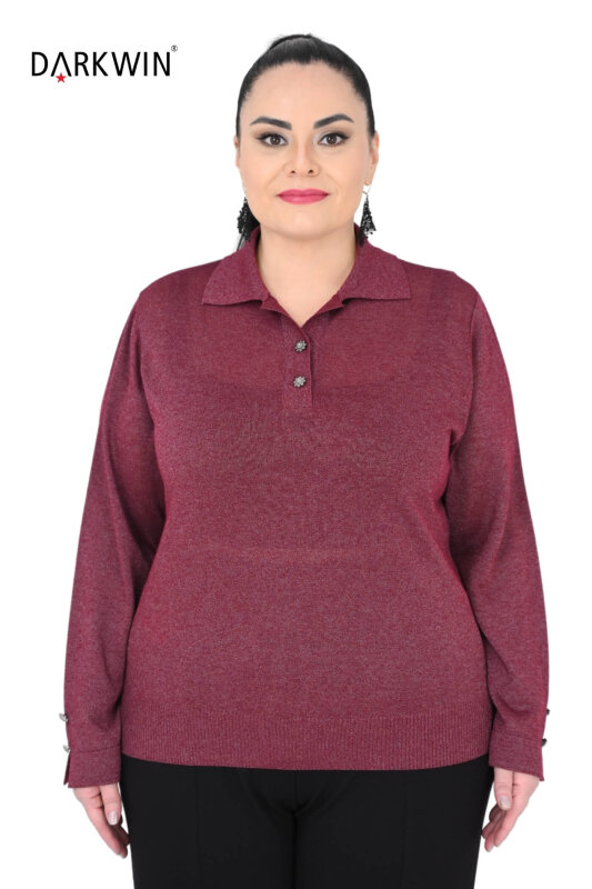 B3964 DARKWIN BLUZ BORDO - DARKWIN