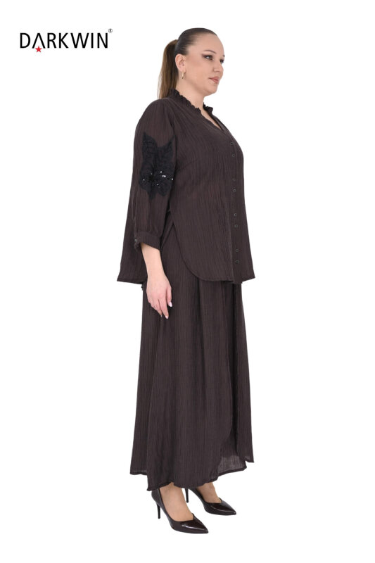 B3969 DARKWIN BLUZ-PANTOLON KAHVE - DARKWIN (1)