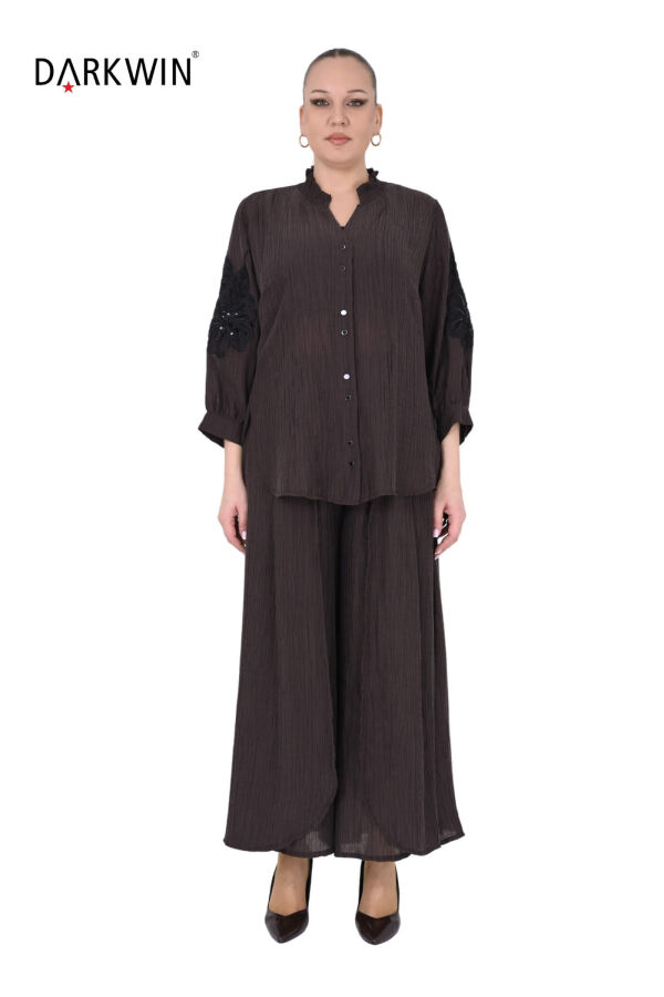 B3969 DARKWIN BLUZ-PANTOLON KAHVE - 1