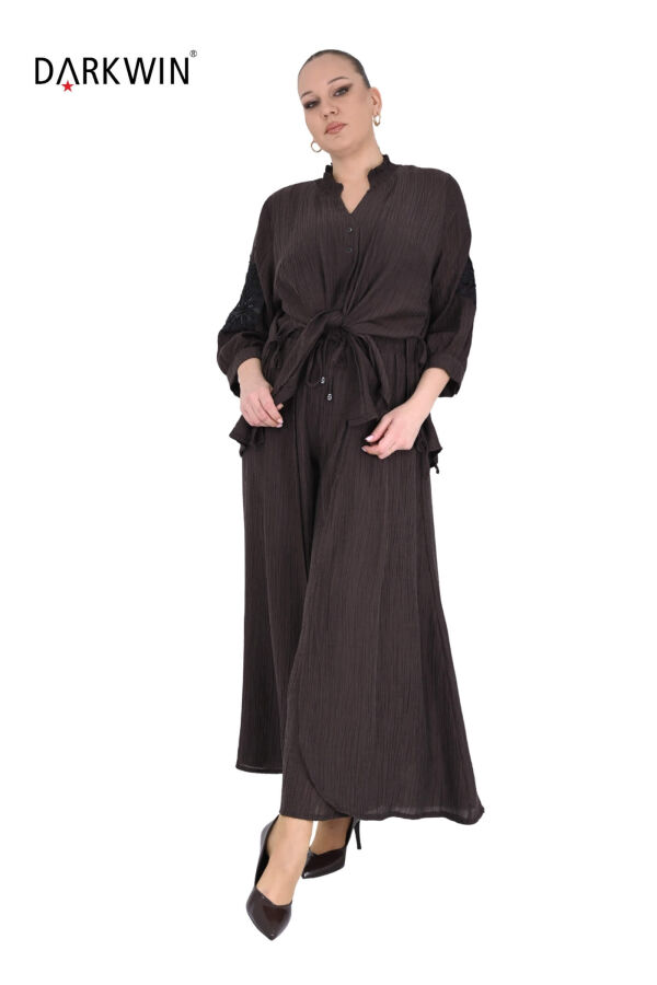 B3969 DARKWIN BLUZ-PANTOLON KAHVE - 4