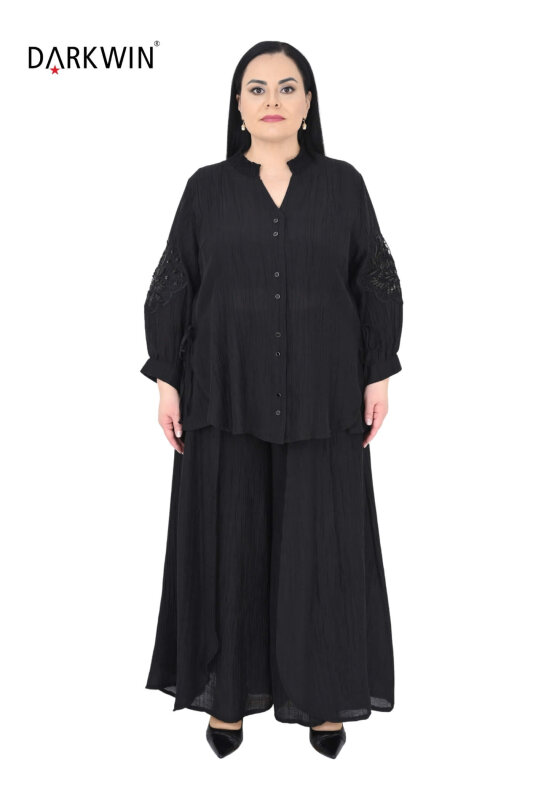 B3969 DARKWIN BLUZ-PANTOLON SIYAH - DARKWIN