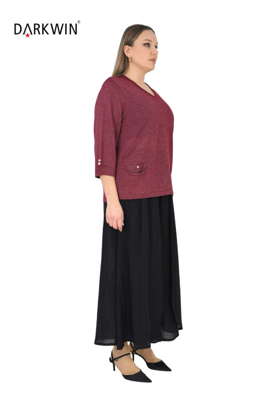 B3981 DARKWIN BLUZ-ETEK BORDO - DARKWIN (1)