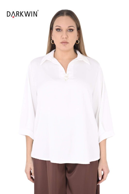 B3989 DARKWIN BLUZ EKRU - DARKWIN