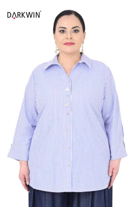 B3991 DARKWIN GÖMLEK MAVI-BEYAZ - DARKWIN