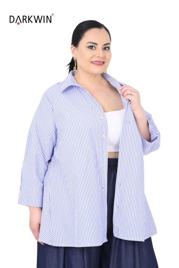 B3991 DARKWIN GÖMLEK MAVI-BEYAZ - 4