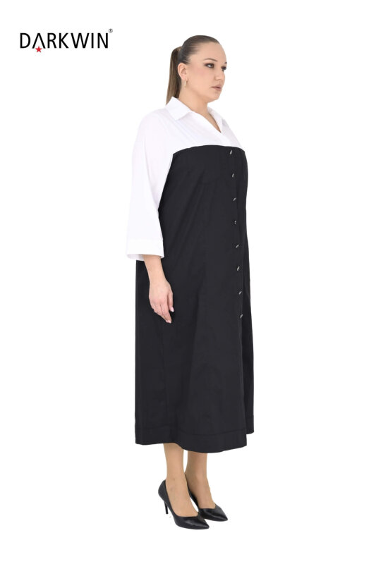 B3993 DARKWIN ELBİSE SIYAH-BEYAZ - DARKWIN (1)